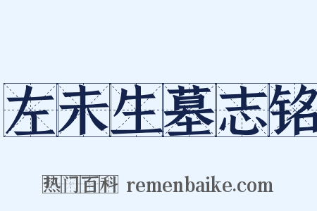 左未生墓志铭是什么意思的图片